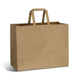 Large Landscape Paper Shopping Bag Flat Handles White - Pack of 50