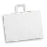 Extra Large Landscape Paper Shopping Bag Flat Handles White - Pack of 50