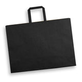 Extra Large Landscape Paper Shopping Bag Flat Handles Black - Pack of 50
