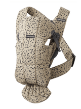 Baby Carrier - BABY BJORN Mini Woven (Beige/Dark Grey Print)