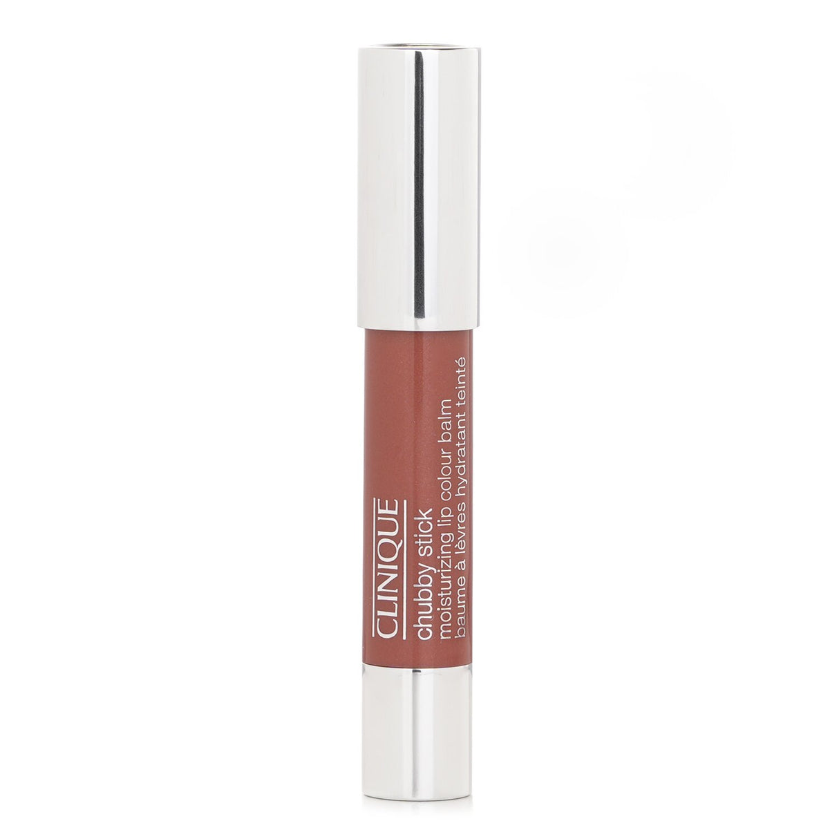 Clinique Chubby Stick No. 02 Whole Lotta Honey, a 3g dual-purpose lip liner and lipstick for vibrant, hydrated, nude lips.