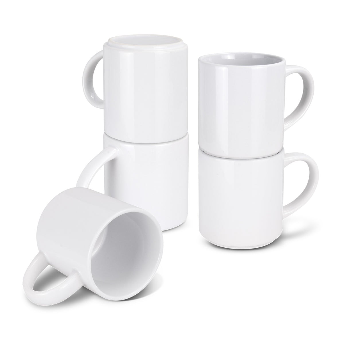 Stackable Ceramic Coffee Mug 375ml Neva White - Pack of 24