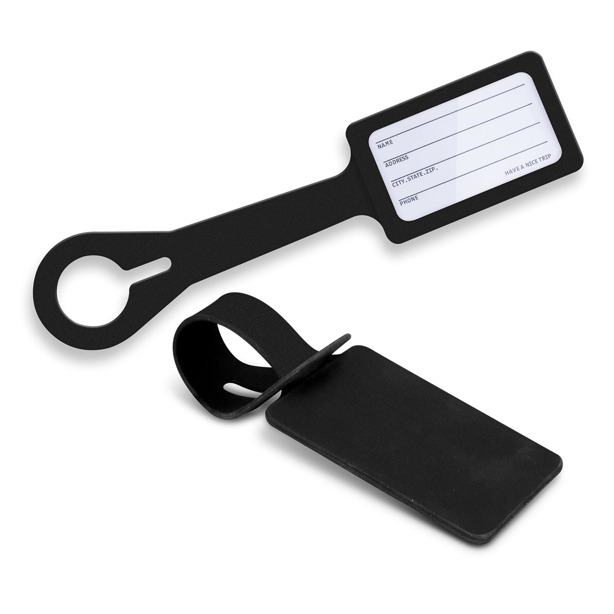 Flexible Silicone Travel Luggage ID Tag Black - Pack of 50