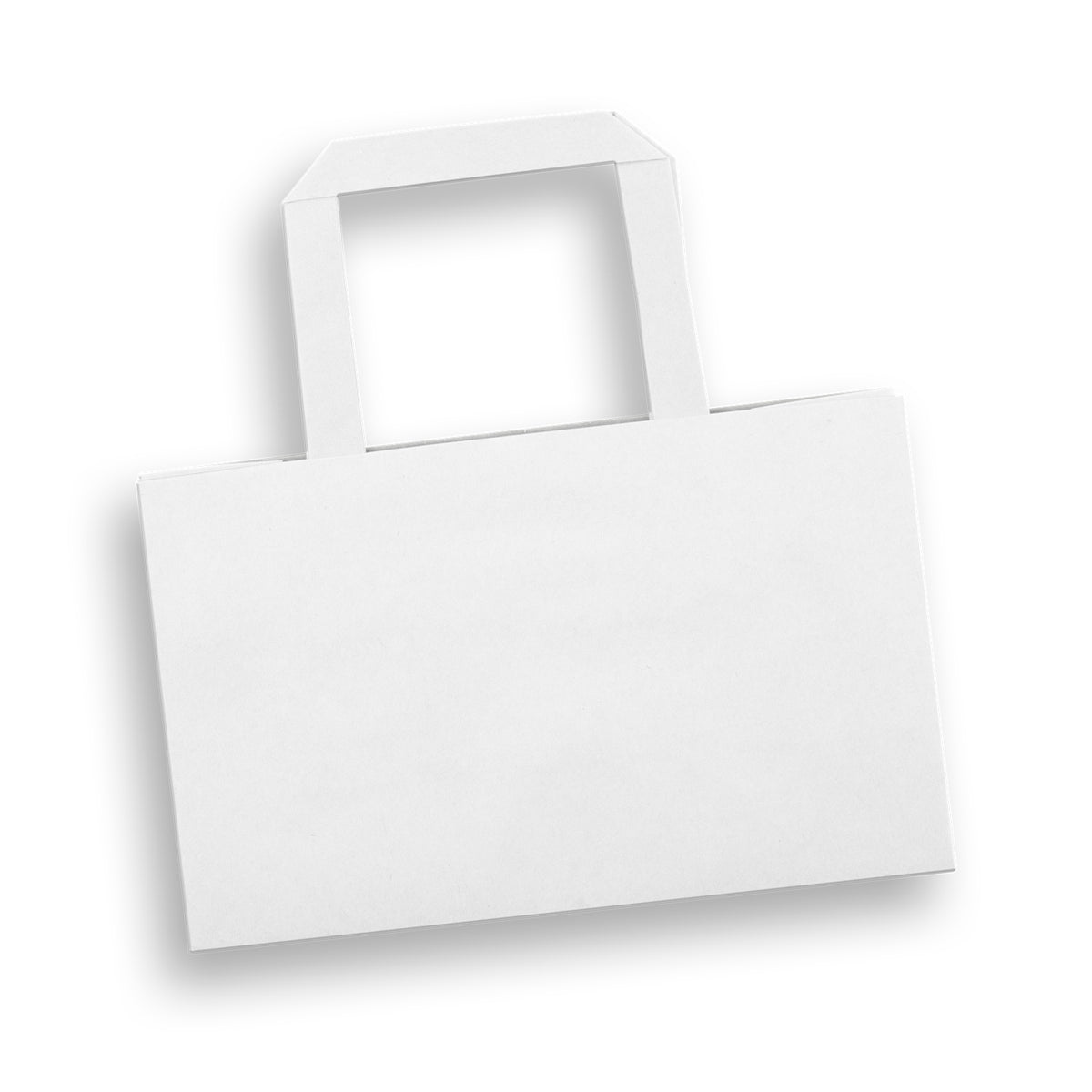 Small Landscape Paper Shopping Bag With Flat Handles White - Pack of 50