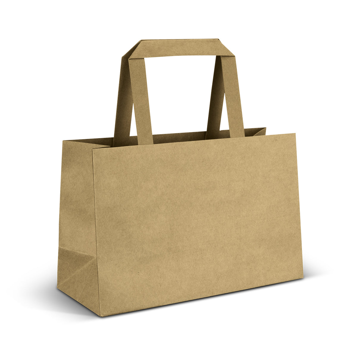 Small Landscape Paper Shopping Bag With Flat Handles White - Pack of 50