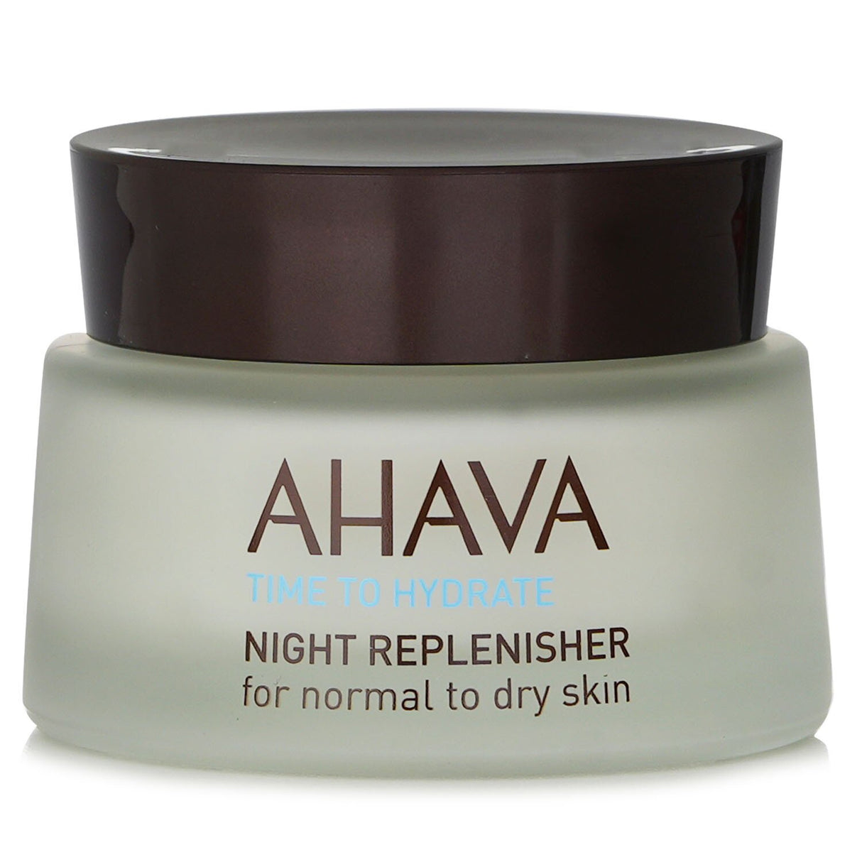 Ahava Time To Hydrate Night Replenisher cream for normal to dry skin, infused with Dead Sea minerals for overnight hydration.