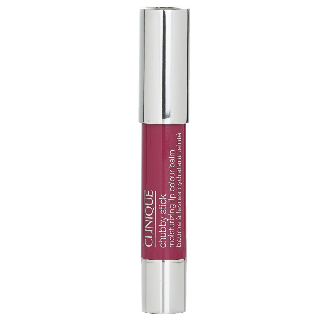 Clinique Chubby Stick No. 07 Super Strawberry, a creamy lip pencil for vibrant color and hydration in one easy application.