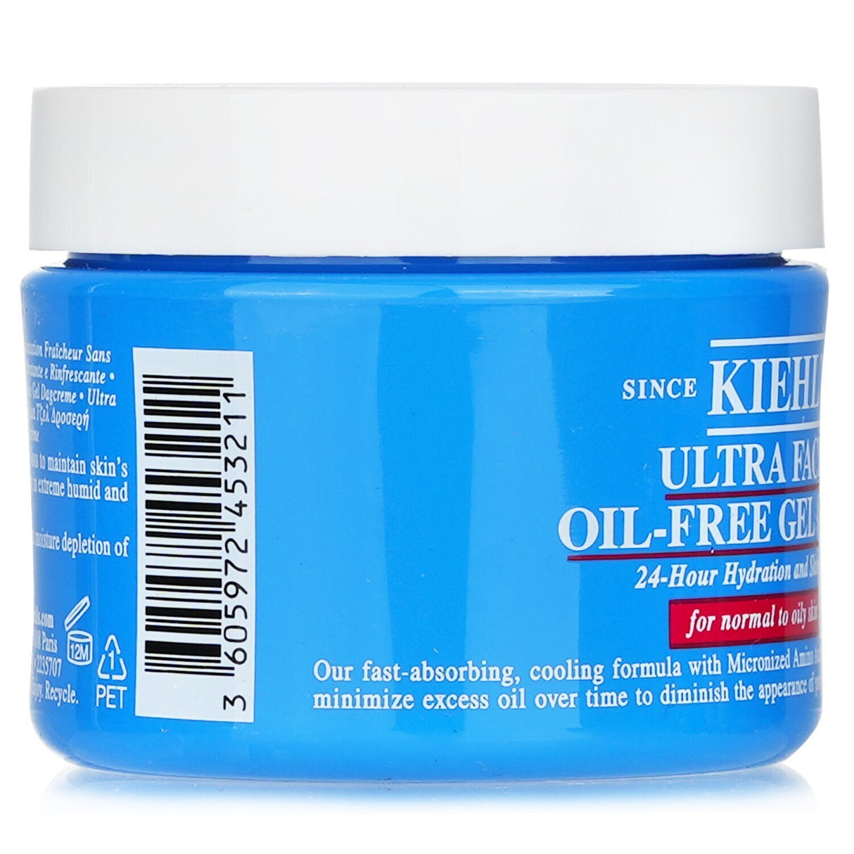 Kiehl's Ultra Facial Oil-Free Gel Cream in 50ml, designed for normal to oily skin, hydrates and minimizes shine effectively.