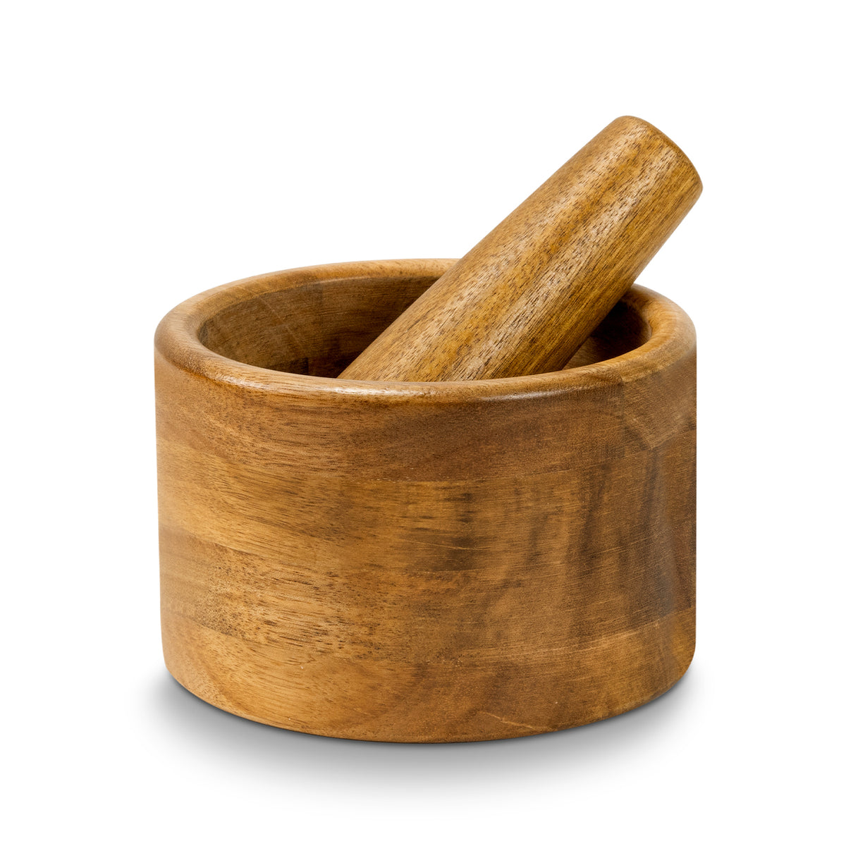 Solid Acacia Wood Mortar & Pestle Kitchen Set Keepsake Natural