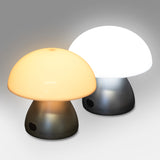 Rechargeable Mushroom Table Lamp Portobello Silver & White