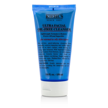 Kiehl's Ultra Facial Oil-Free Cleanser in a 150ml bottle, perfect for normal to oily skin, removes impurities and balances shine.