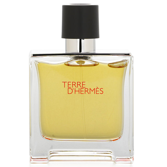 Hermes Terre D'Hermes Pure Parfum Spray 75ml: a woody chypre fragrance with notes of grapefruit, orange, oak moss, and benzoin.