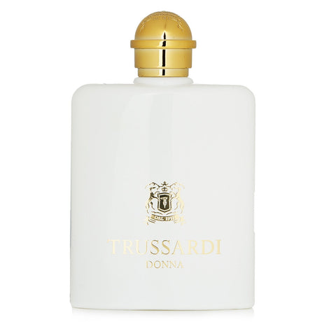 Elegant Trussardi Donna Eau De Parfum Spray in a 100ml bottle, featuring floral, mandarin, and aromatic notes for a sophisticated scent.