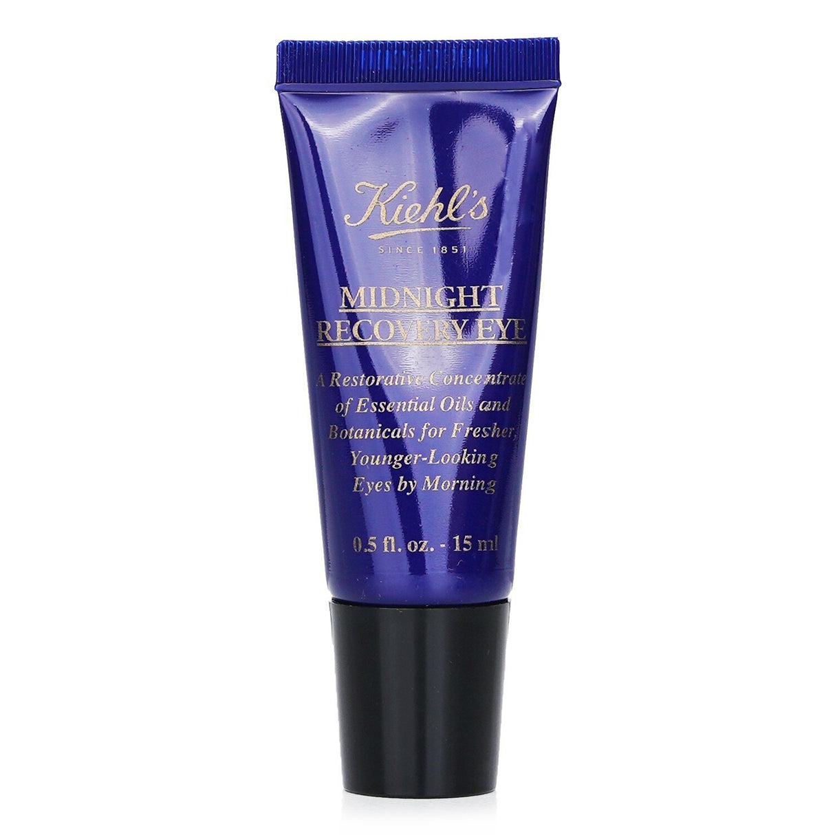 Kiehl's Midnight Recovery Eye 15ml, a nourishing night eye concentrate, targets fine lines, puffiness, and dark circles.