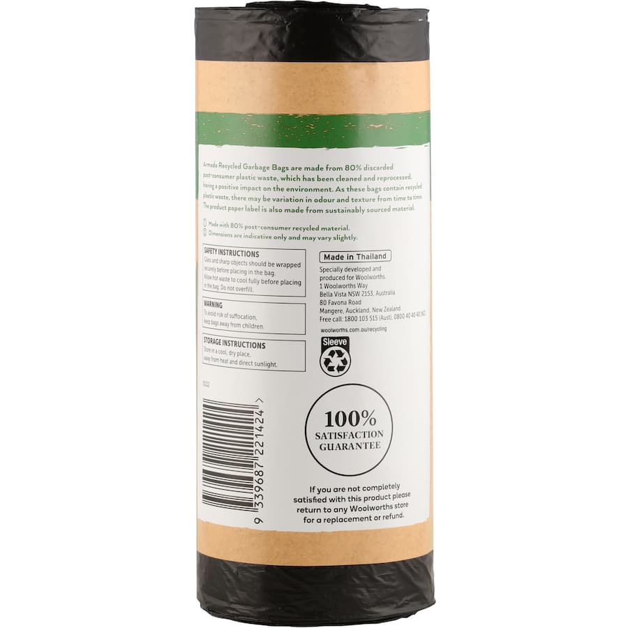 Armada Recycled Rubbish Bags  Roll 20pack