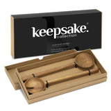 Acacia Wood Salad Server Spoon & Fork Set Keepsake Luca Natural