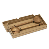 Acacia Wood Salad Server Spoon & Fork Set Keepsake Luca Natural