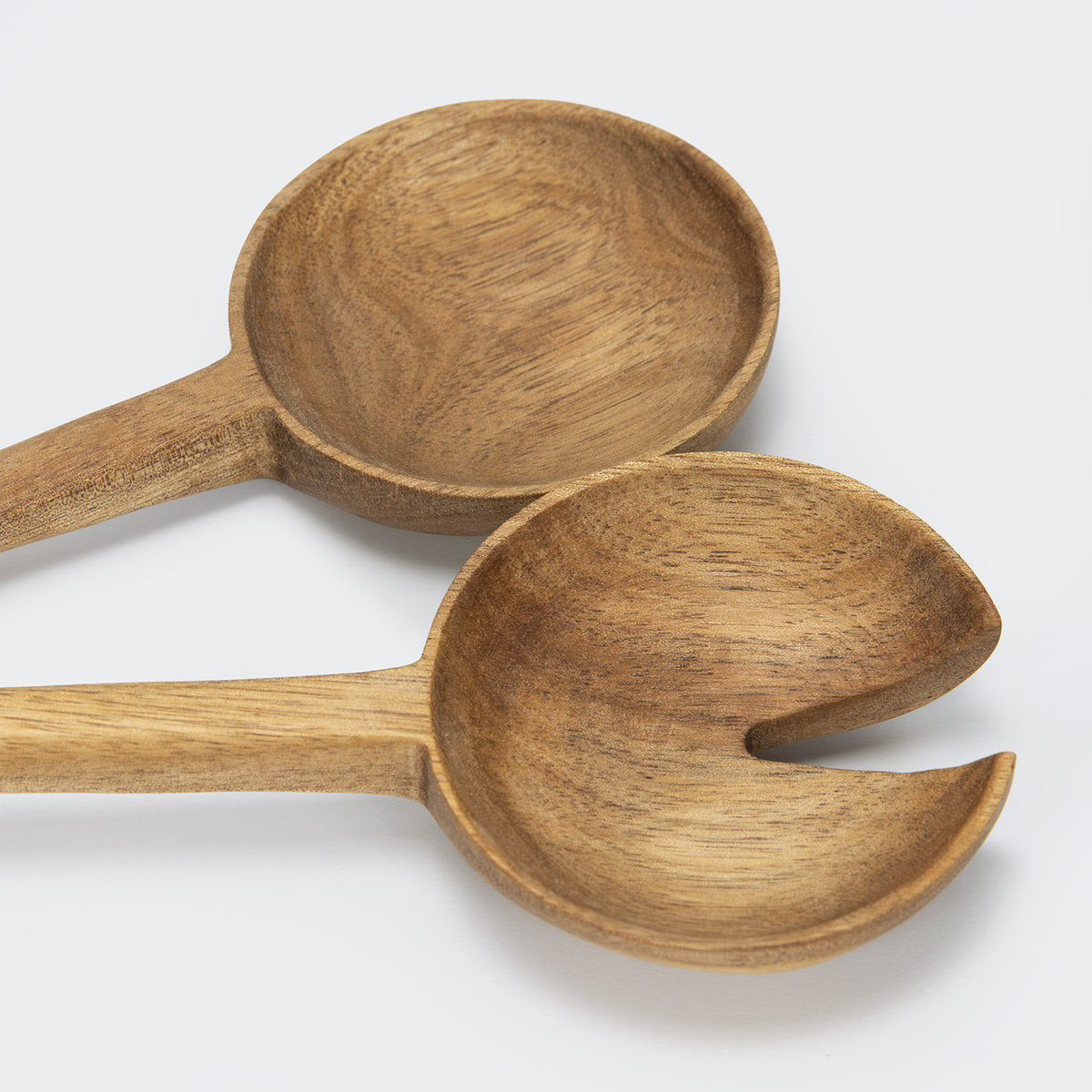 Acacia Wood Salad Server Spoon & Fork Set Keepsake Luca Natural