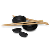 Sushi Serving Set for Two With Chopsticks Keepsake Black