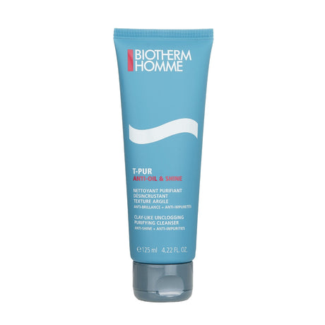 Biotherm Homme T-Pur cleanser: clay-like texture, unclogs pores, purifies skin for a refreshed and healthy look.