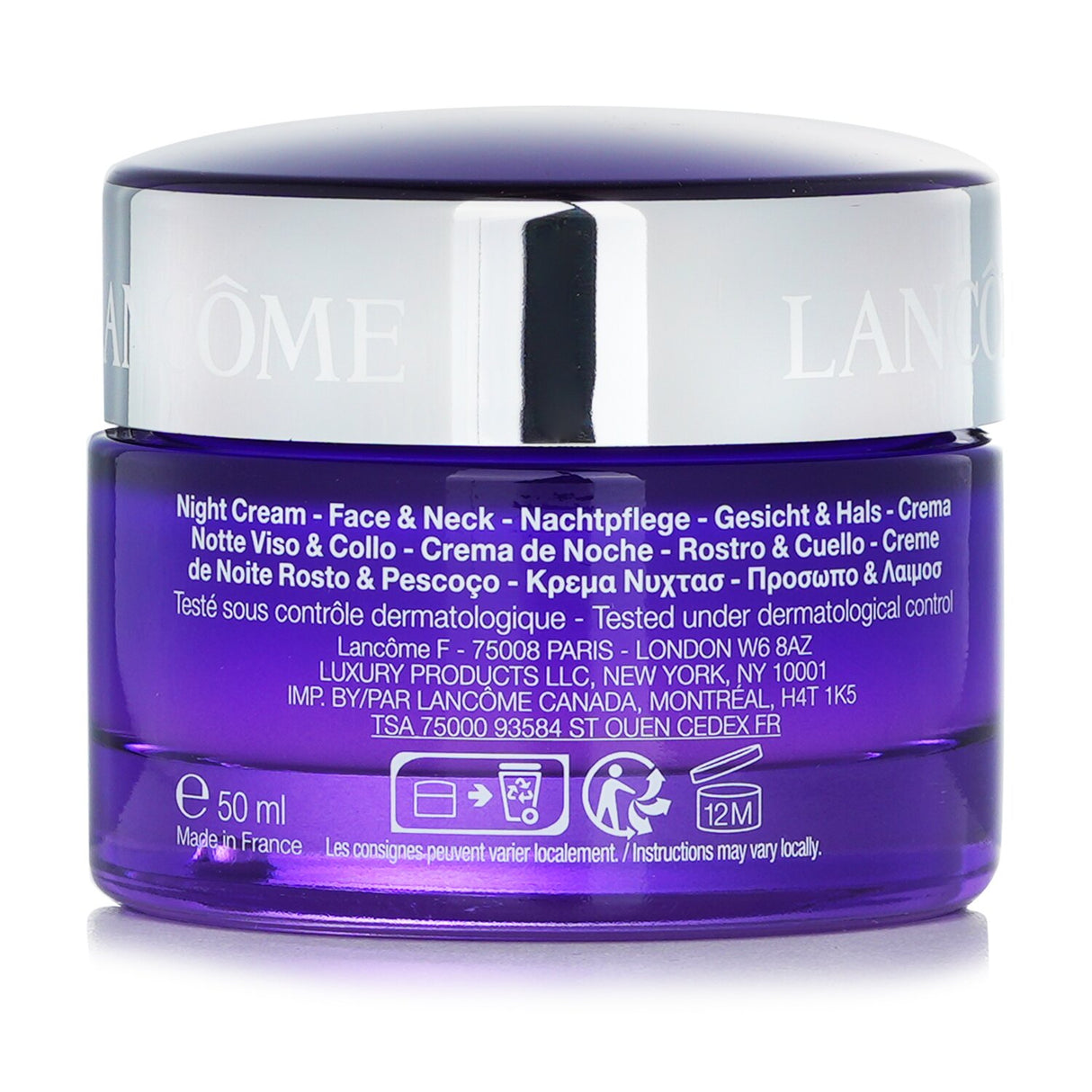 Lancome Renergie Multi-Lift Night Cream, 50ml, anti-aging formula that firms skin and reduces wrinkles overnight.