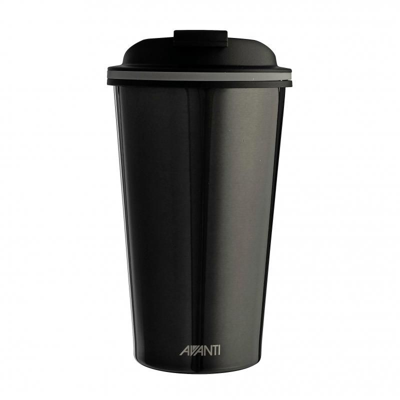 Avanti Go Cup in Gunmetal, a 410ml stainless steel travel mug with double wall insulation for hot/cold drinks.