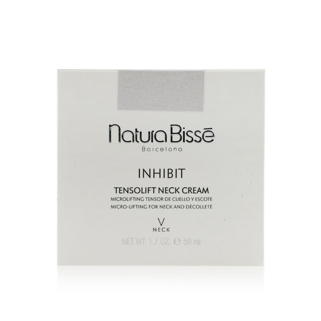 Luxurious Natura Bisse Tensolift Neck Cream in 50ml, enhances firmness, lifts contours, and reduces wrinkles for a youthful look.