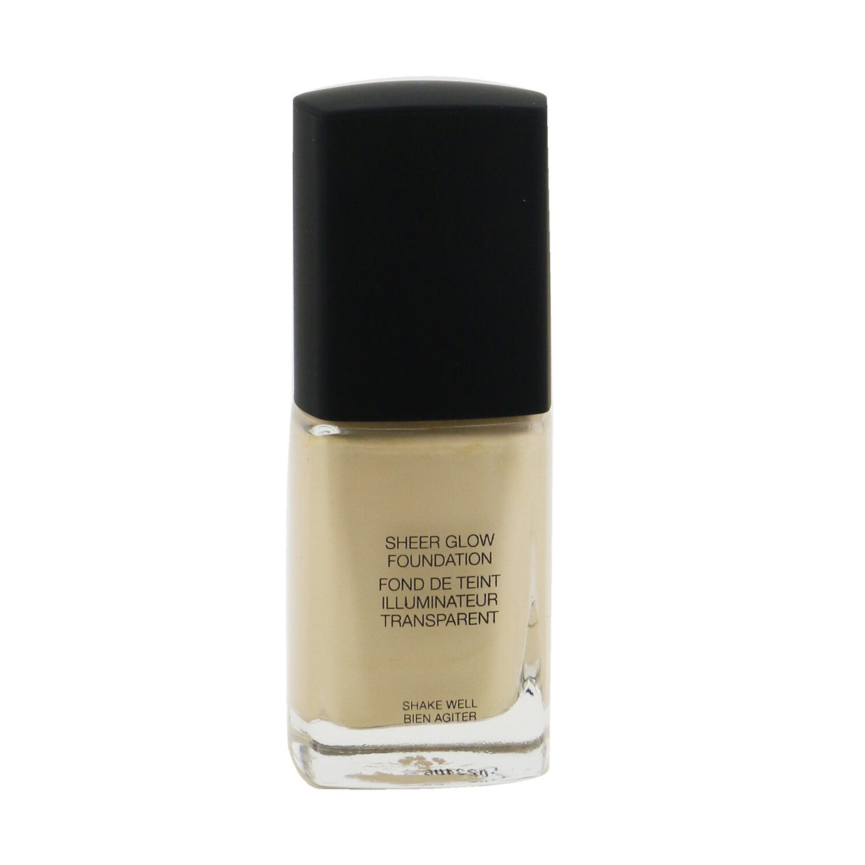 NARS Sheer Glow Foundation in Gobi offers sheer, buildable coverage for a radiant satin finish, perfect for normal to dry skin.