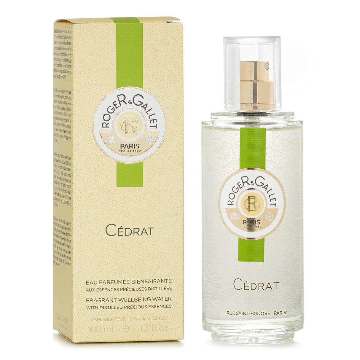 Roger & Gallet Cedrat Fragrant Water Spray is a vibrant citrus fragrance featuring mint, grapefruit, and warm notes for daily wear.