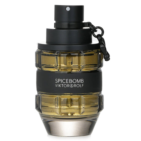 Viktor & Rolf Spicebomb Eau De Toilette Spray, a 50ml woody spicy fragrance with notes of bergamot, saffron, and leather.