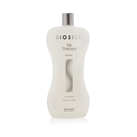 BioSilk Silk Therapy Original 1000ml is a lightweight leave-in treatment that nourishes, strengthens, and adds shine to all hair types.