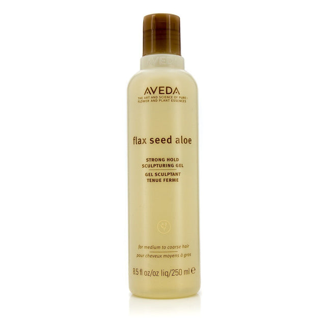 Aveda Flax Seed Aloe Strong Hold Sculpturing Gel in 250ml, provides long-lasting hold and flexibility for medium to coarse hair.