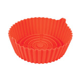 Set of 2 eco-friendly silicone inserts for air fryers, 23.5 x 22 x 7.5cm, with grip tabs for easy handling and dishwasher safe.