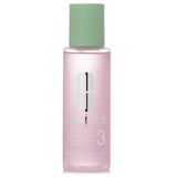 Clinique Clarifying Lotion 3 in 200ml, targets oily skin for a clear, matte complexion, refreshing and prepping for makeup.