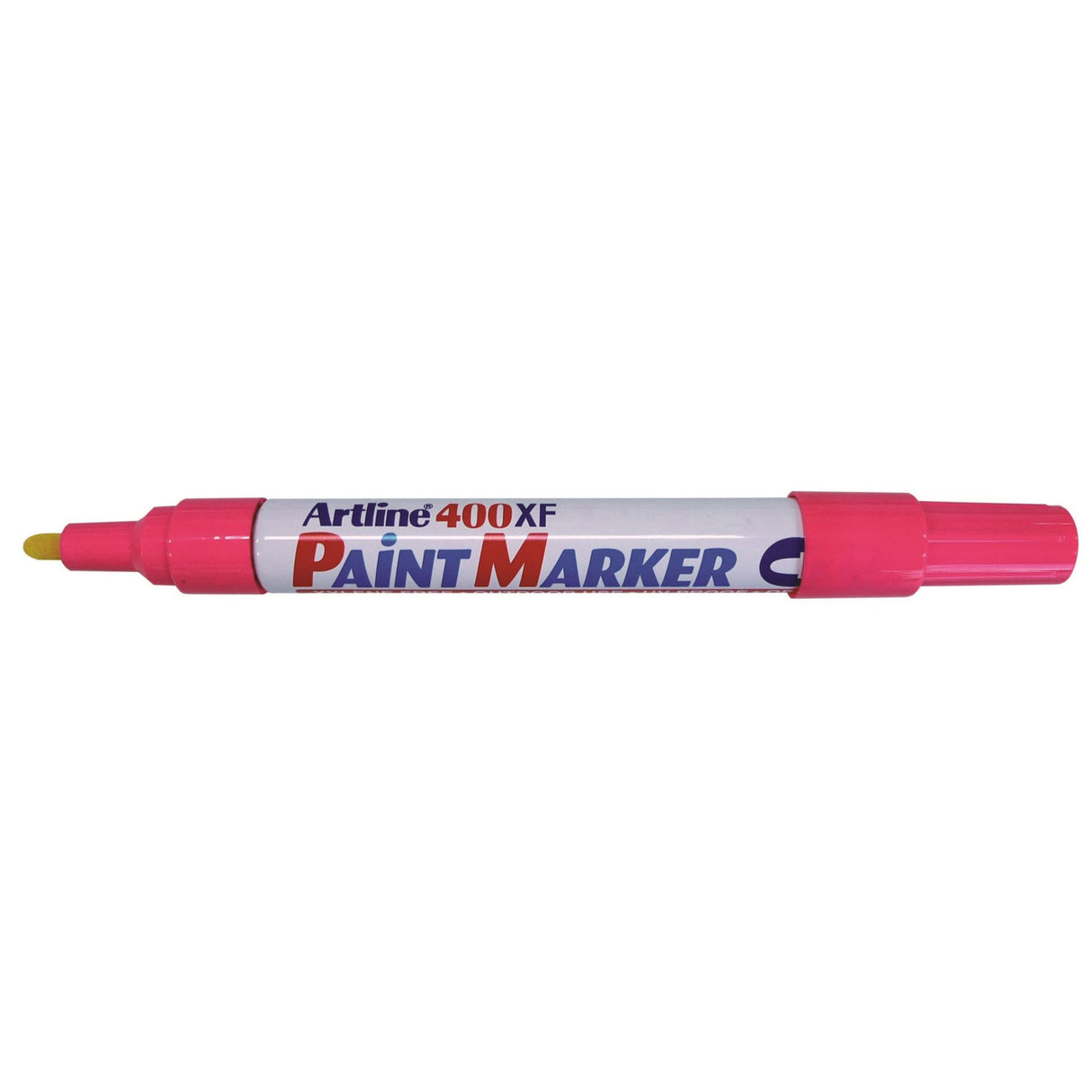 Pink Artline 400 Paint Markers - 12 units, 2.3mm bullet nib, permanent ink for vibrant, fade-proof art and crafts.