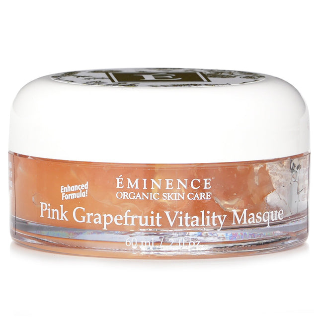 Eminence Pink Grapefruit Vitality Masque in 60ml, revitalizing mask for normal to dry skin with grapefruit, mandarin, and honey.