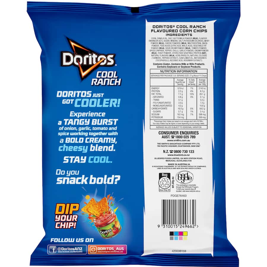 Doritos Corn Chips Cool Ranch - 150g