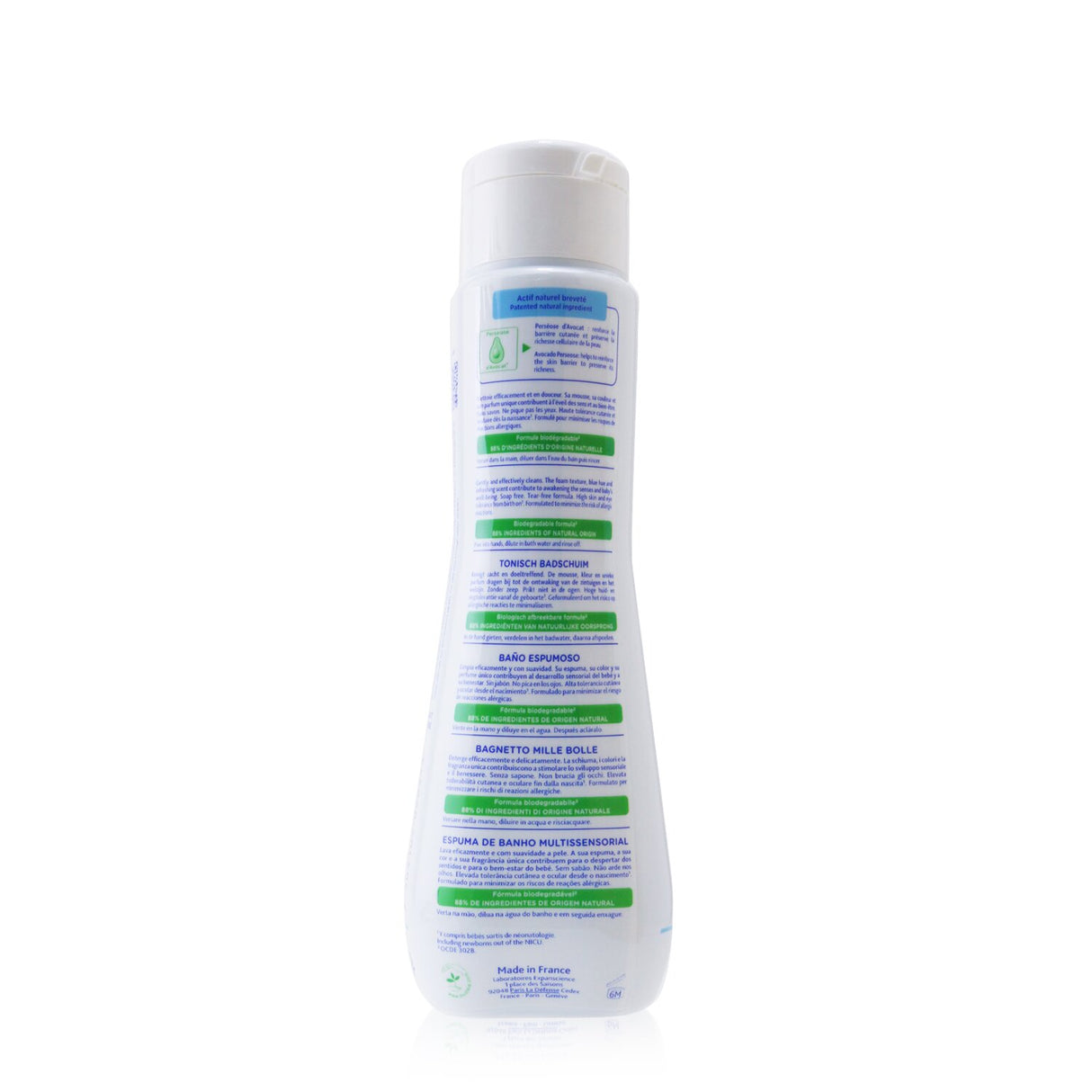 Mustela Multi Sensory Bubble Bath for newborns, 200ml, features a mild formula that cleanses, hydrates, and soothes delicate skin.