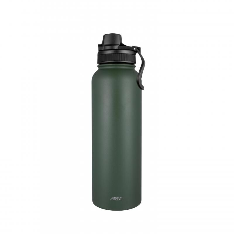 Avanti HydroSport Quench Bottle 1.1L in Khaki, stainless steel, double wall insulation, secure lid, BPA-free hydration solution.