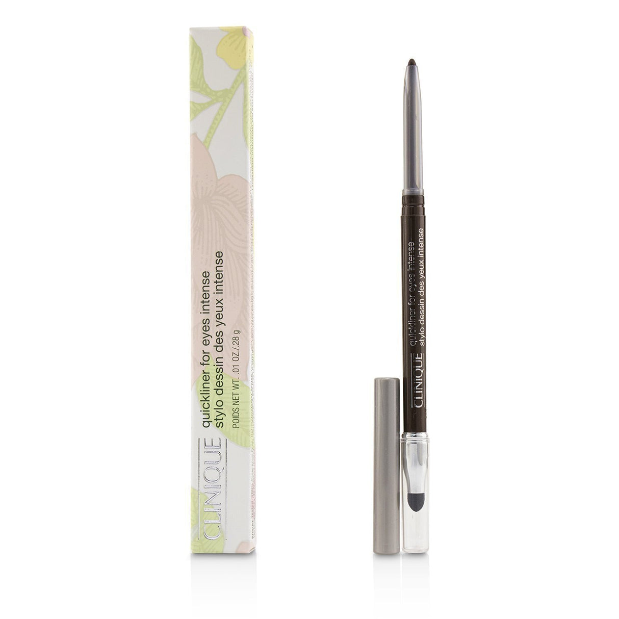 Automatic eyeliner pencil in #03 Intense Chocolate, featuring a smudge tool for precise application and blending.