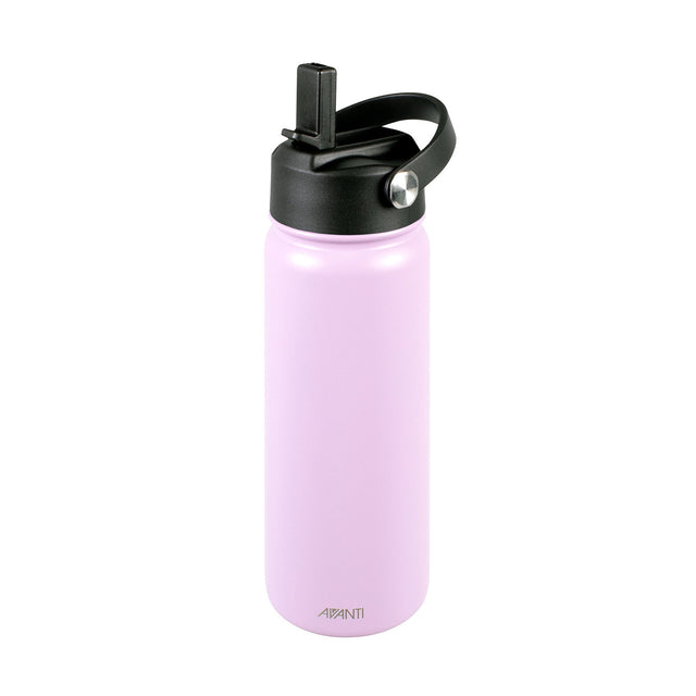 Lavender HydroSport Sipper Insulated Bottle by Avanti, 550ml, features double wall vacuum insulation for hot/cold drinks.