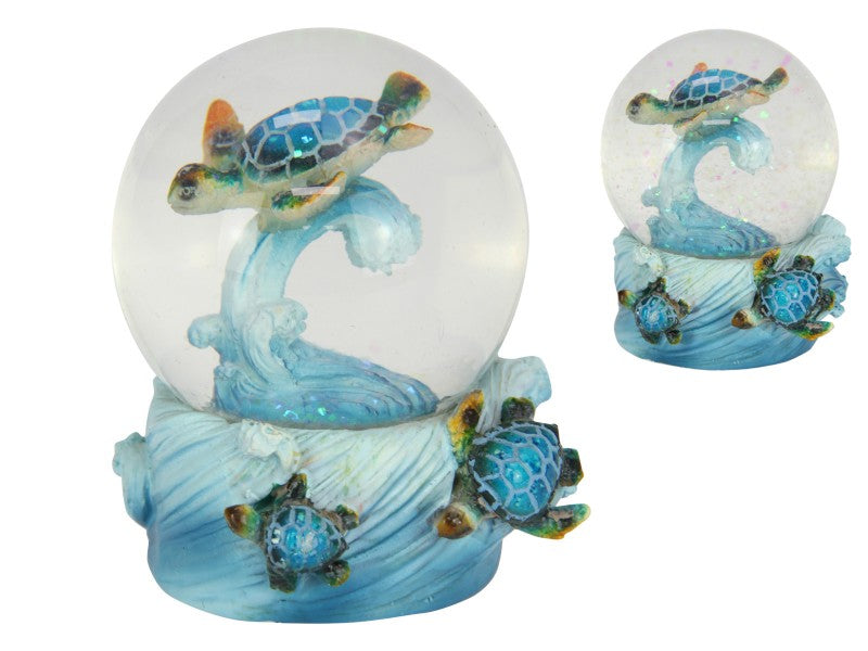 Charming set of 2 turtle waterballs, 65mm each, beautifully captures aquatic life in a gift box, ideal for decor or gifting.