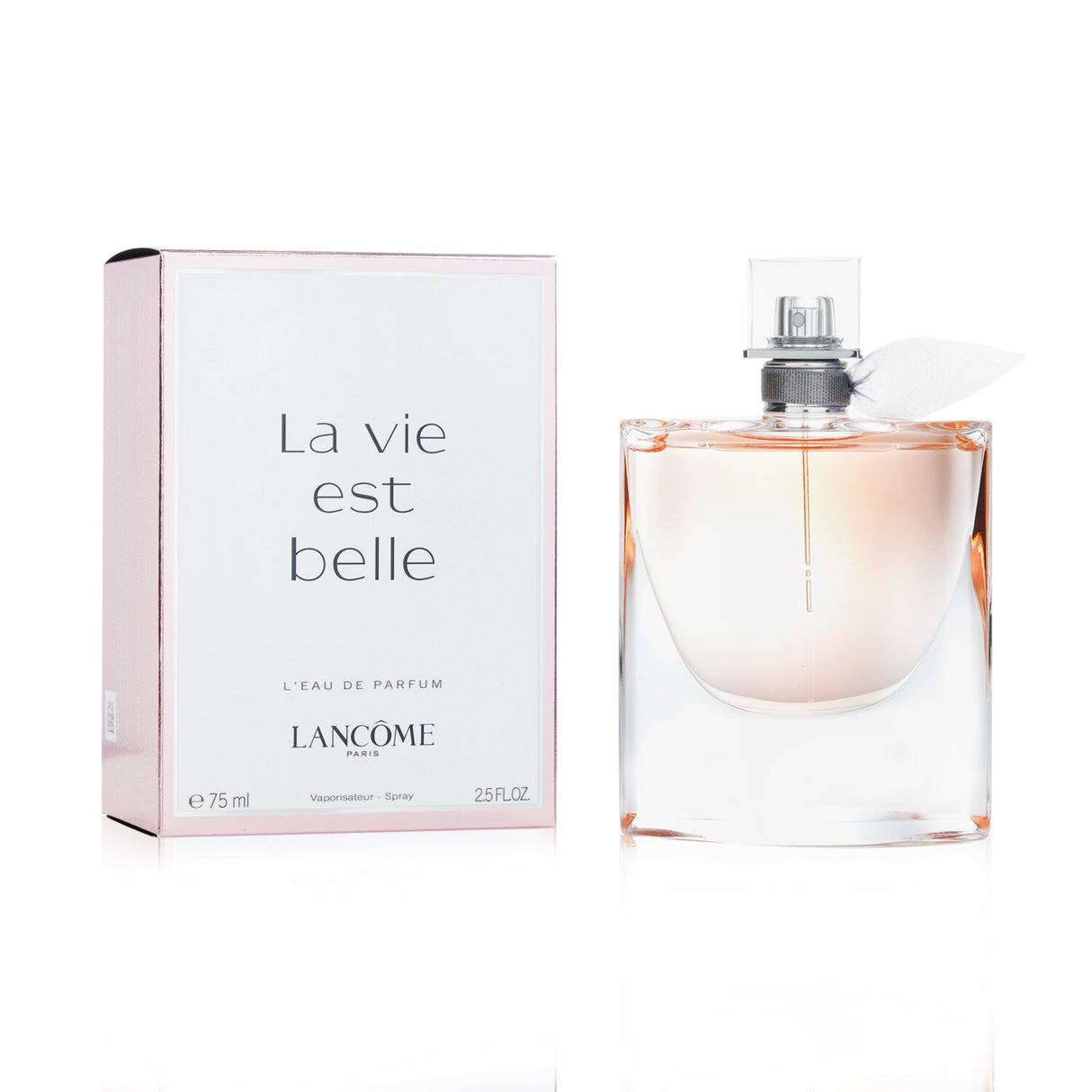 Lancôme La Vie Est Belle 75ml perfume, a floral fruity fragrance for women with notes of iris, jasmine, orange blossom, and vanilla.