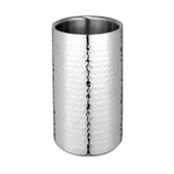 Hammered double wall wine cooler in stainless steel, designed to keep wines chilled with elegant texture and durable finish.