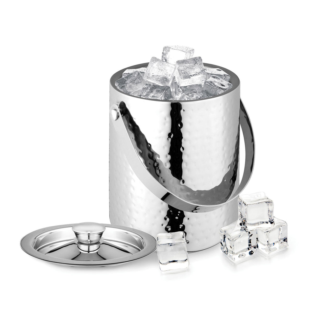Hammered Double Wall Ice Bucket 15.5 x 16.5cm Stainless Steel - Avanti