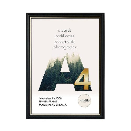 Profile - Basic Black Gold A4 Picture Frame