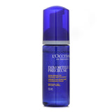 L'Occitane Immortelle Precious Cleansing Foam in a 150ml bottle, featuring soft foam for gentle cleansing and radiant skin.