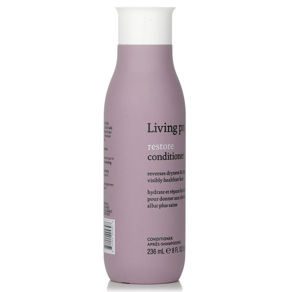 Living Proof Restore Conditioner in a 236ml bottle for deep hydration and repair of dry, damaged hair, with a citrus fragrance.