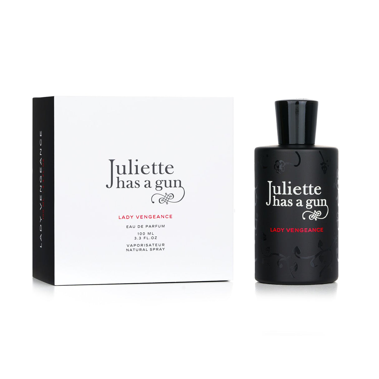 Juliette Has A Gun Lady Vengeance Eau De Parfum in a 100ml bottle, featuring a bold chypre scent with floral and sweet notes.