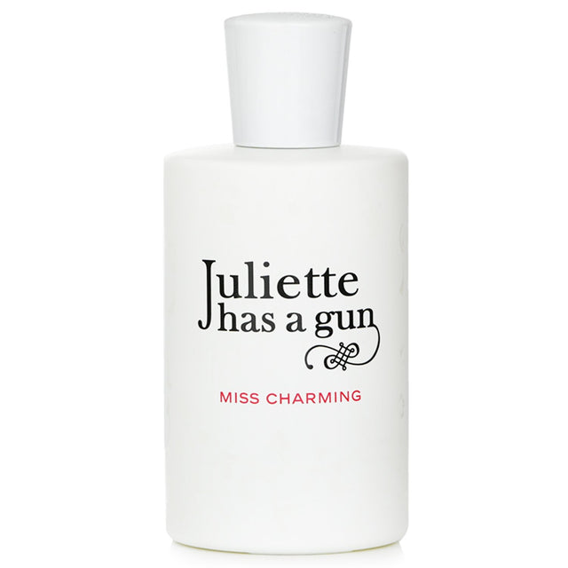 Juliette Has A Gun Miss Charming Eau De Parfum in a 100ml bottle, featuring fruity floral notes of rose, strawberry, and litchi.